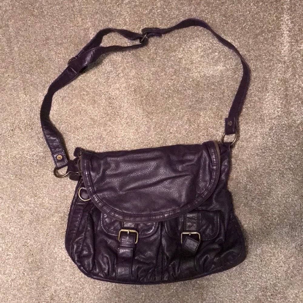 Plum faux leather purse